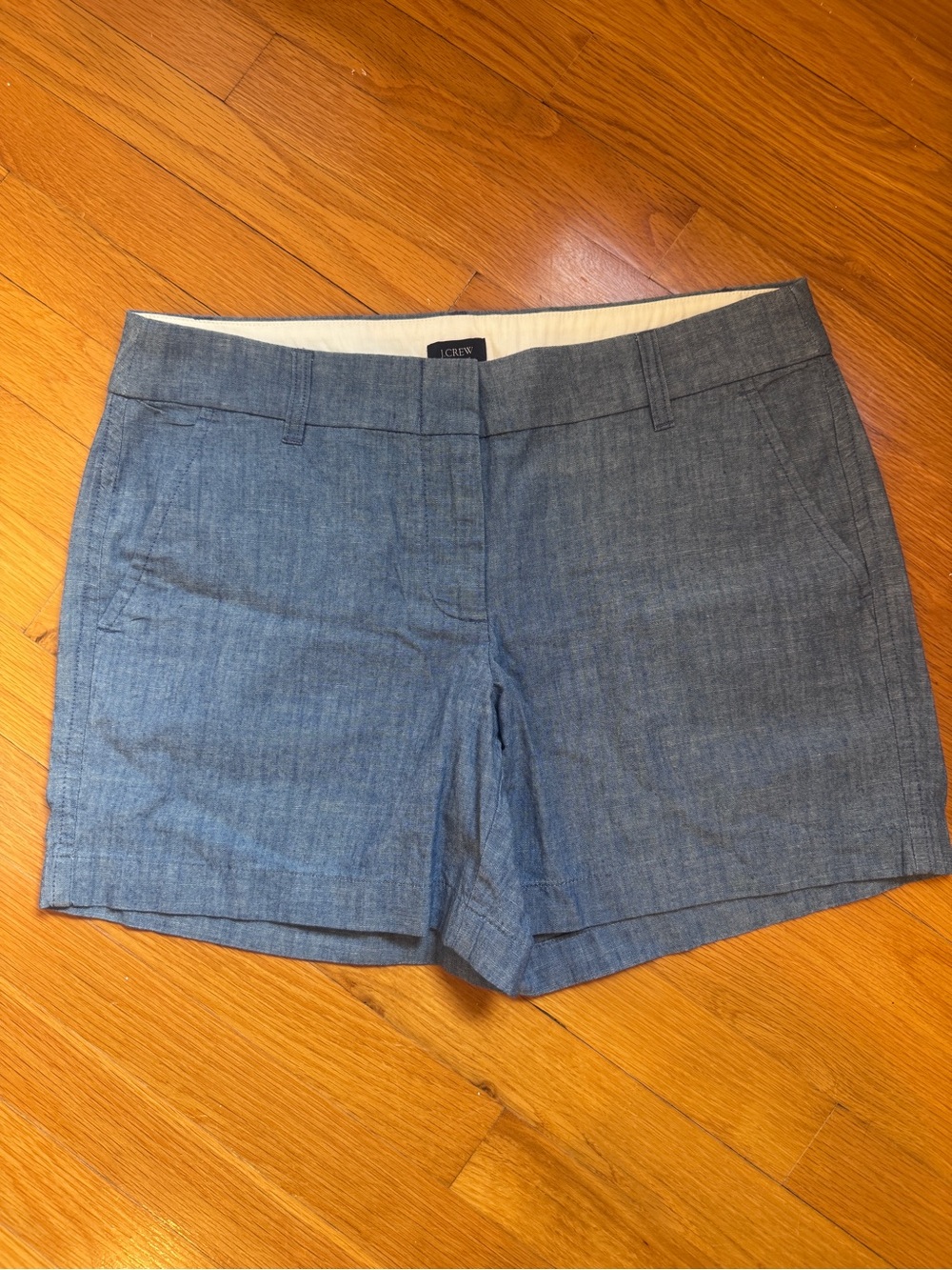 J.Crew Blue Chambray Cotton Chino Shorts Size 8 NWT